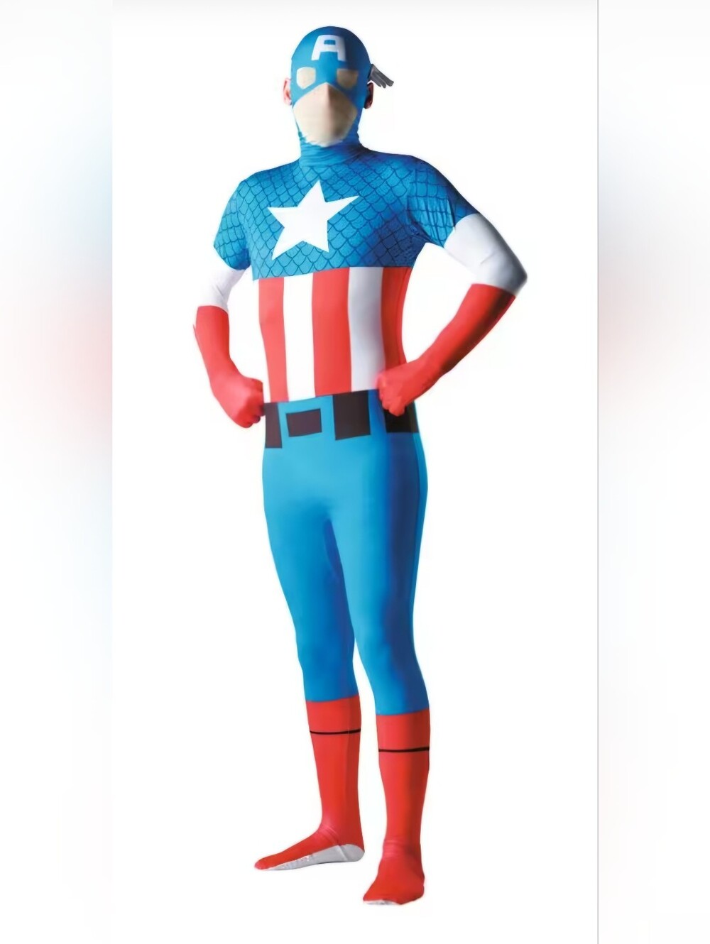 NWOT Rubie's Marvel Captain America 2nd Skin Suit Morphsuit Bodysuit Costume XL